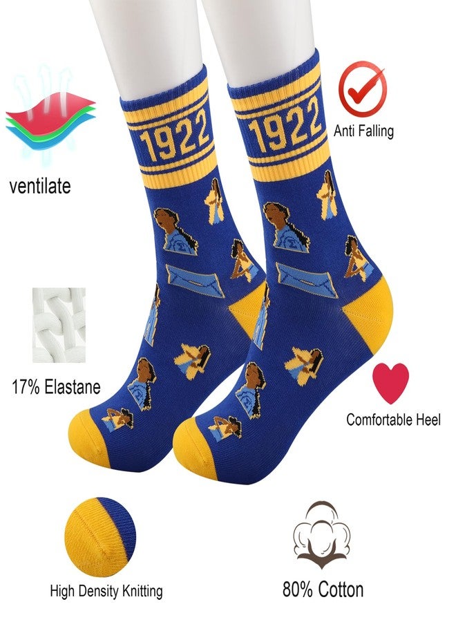 LEVLO 1 Pair 1922 Sorority Travel Socks Pretty Poodles 1922 Athletic Running Socks SGR Sorority Sister Women Gift (Cotton, Pretty Poodles) - Image 3