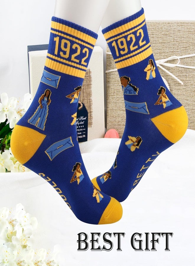 LEVLO 1 Pair 1922 Sorority Travel Socks Pretty Poodles 1922 Athletic Running Socks SGR Sorority Sister Women Gift (Cotton, Pretty Poodles) - Image 5