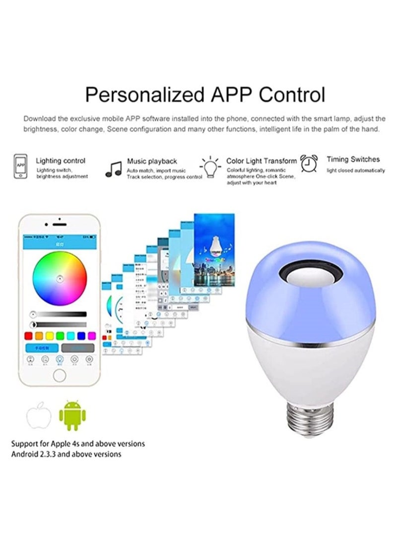 Generic - LED Smart Bulbs,Bluetooth Speaker Light Bulb,E27,10W 500LM,Color Changing Adjustable Light Bulb with Remote Control and App,RGB Color Music Player for Living Room Bedroom ,Party - Image 1