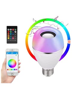 LED Smart Bulbs,Bluetooth Speaker Light Bulb,E27,10W 500LM,Color Changing Adjustable Light Bulb with Remote Control and App,RGB Color Music Player for Living Room Bedroom ,Party