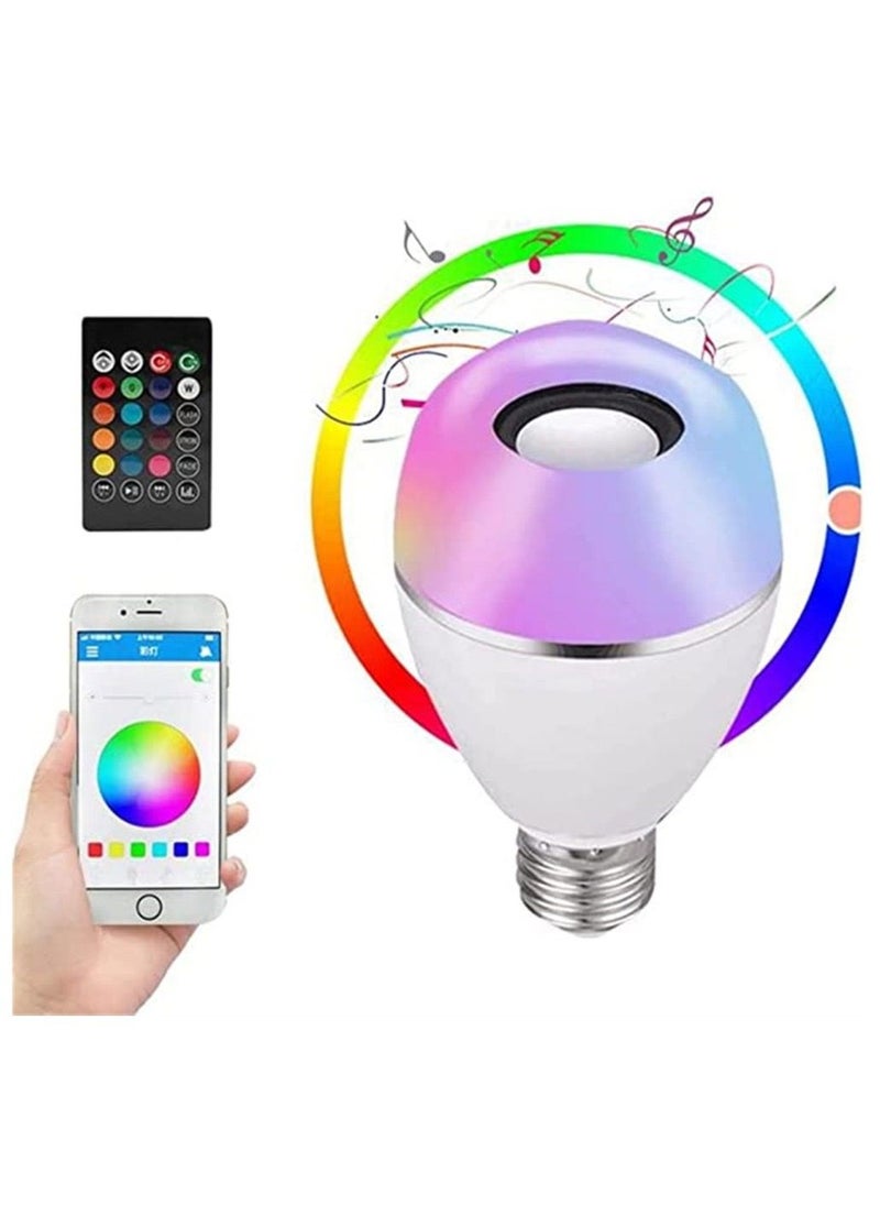 Generic - LED Smart Bulbs,Bluetooth Speaker Light Bulb,E27,10W 500LM,Color Changing Adjustable Light Bulb with Remote Control and App,RGB Color Music Player for Living Room Bedroom ,Party - Image 1
