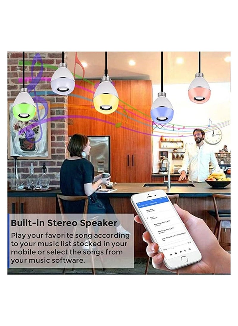 Generic - LED Smart Bulbs,Bluetooth Speaker Light Bulb,E27,10W 500LM,Color Changing Adjustable Light Bulb with Remote Control and App,RGB Color Music Player for Living Room Bedroom ,Party - Image 1