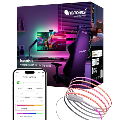 Nanoleaf RGBW Lightstrips with Matter, 16.4ft 50 Color Zones Bluetooth & WiFi Smart LED Strip Lights Work with Apple Home, Google Home, LED Lights for Bedroom, App & Voice Control - Image 1