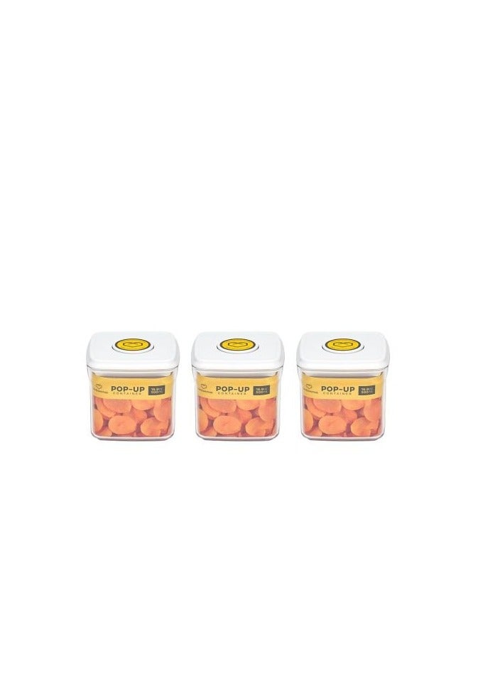 Homesmiths Pop-Up 500Ml Square Food Container Set Of 3 - Image 2