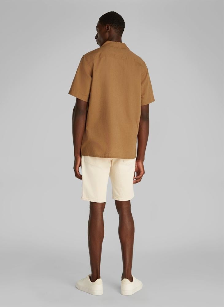 CALVIN KLEIN Linen Cotton Cuban Short Sleeve Shirt - Image 2