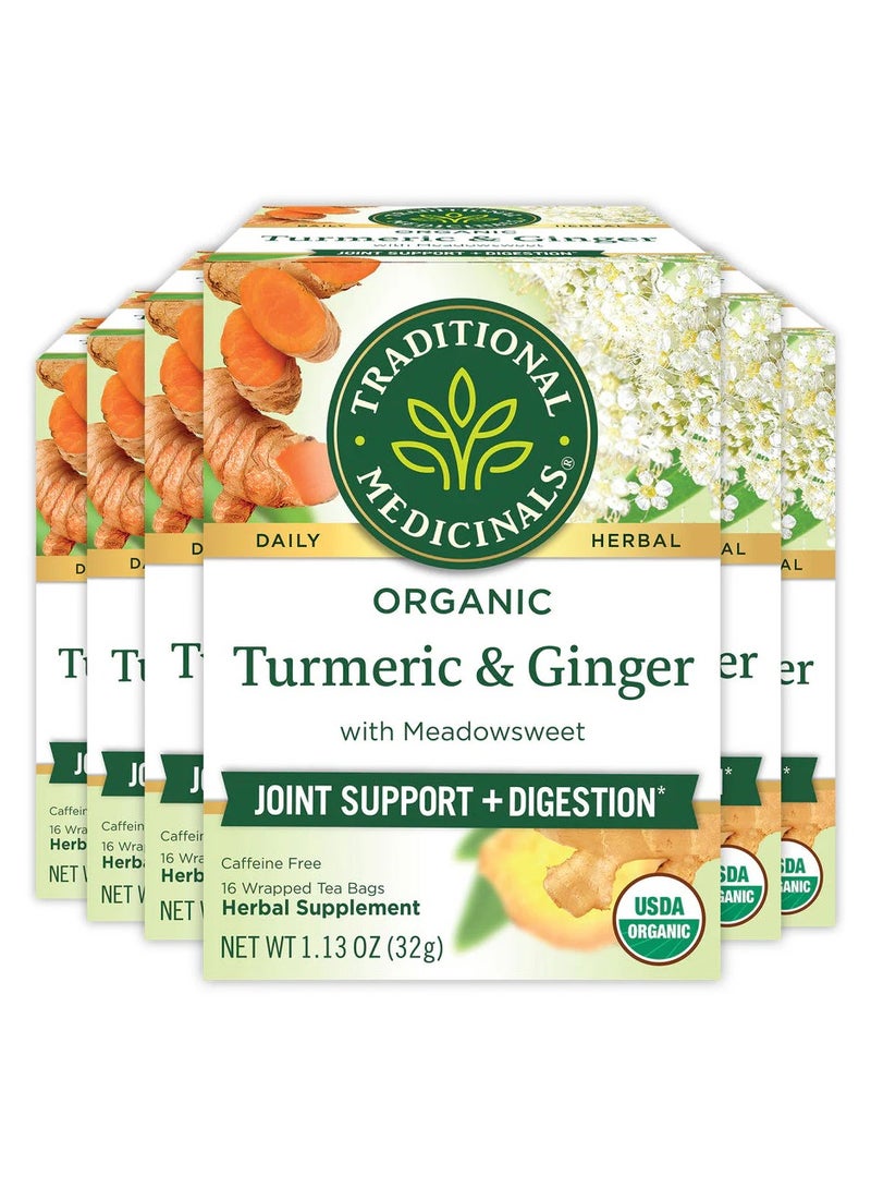 Traditional Medicinal Turmeric With Meadowsweet And Ginger, 16 Teabags