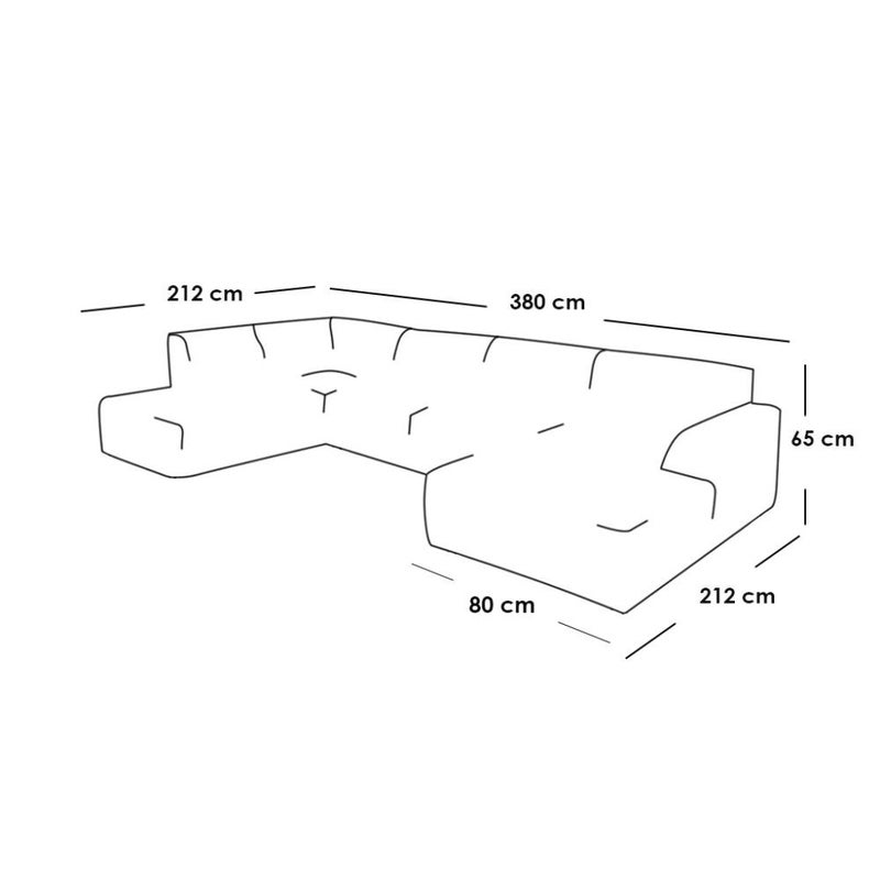 Betak Suede wood and linen corner sofa - gray - Image 3