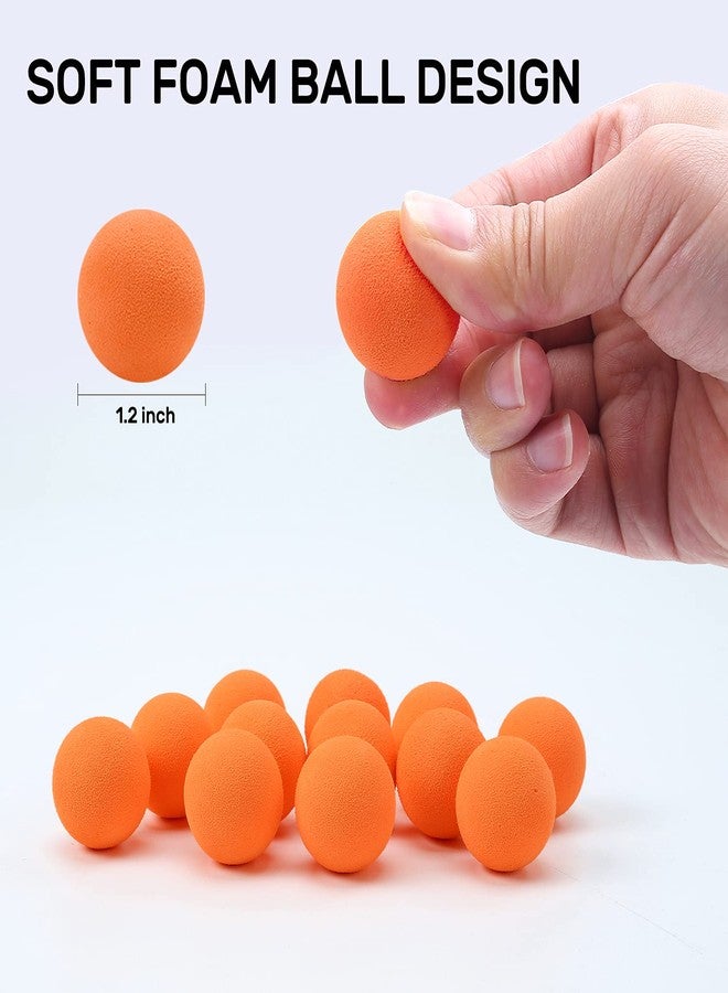 CHAKANLX 48 Pieces Power Popper Refill Balls Soft Foam Balls Approx 1.2 Inch in Diameter, Foam Balls for Popper Air Blaster Guns, Replacement Foam Bullet Ball for Shooting Game Guns, 48 PCS (Orange) - Image 2