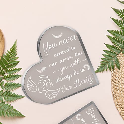 QUPT Miscarriage Gifts for Mothers, Acrylic Heart Paperweight Keepsake, Infant Loss Sympathy Gift, Loss of Baby Memorial, Remembrance Sympathy Gifts - Image 3