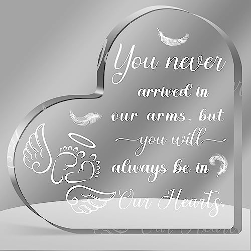 QUPT Miscarriage Gifts for Mothers, Acrylic Heart Paperweight Keepsake, Infant Loss Sympathy Gift, Loss of Baby Memorial, Remembrance Sympathy Gifts - Image 1