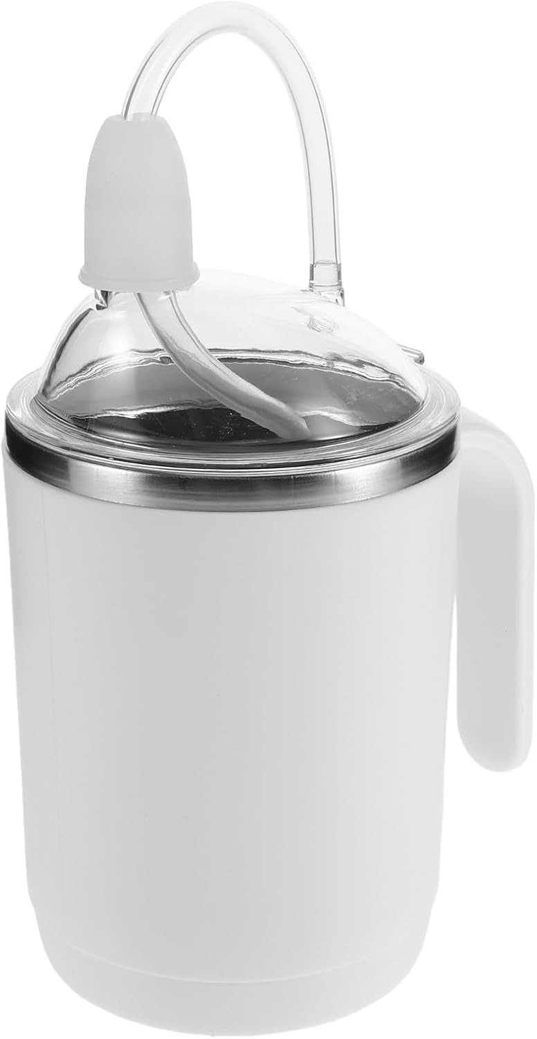Adaptive Adult Drinking Cup for Elderly 450ml Spill-proof Feeding Cup with Straw and Leak-resistant Lid for Bedridden Patients and Dysphagia Care - Image 1