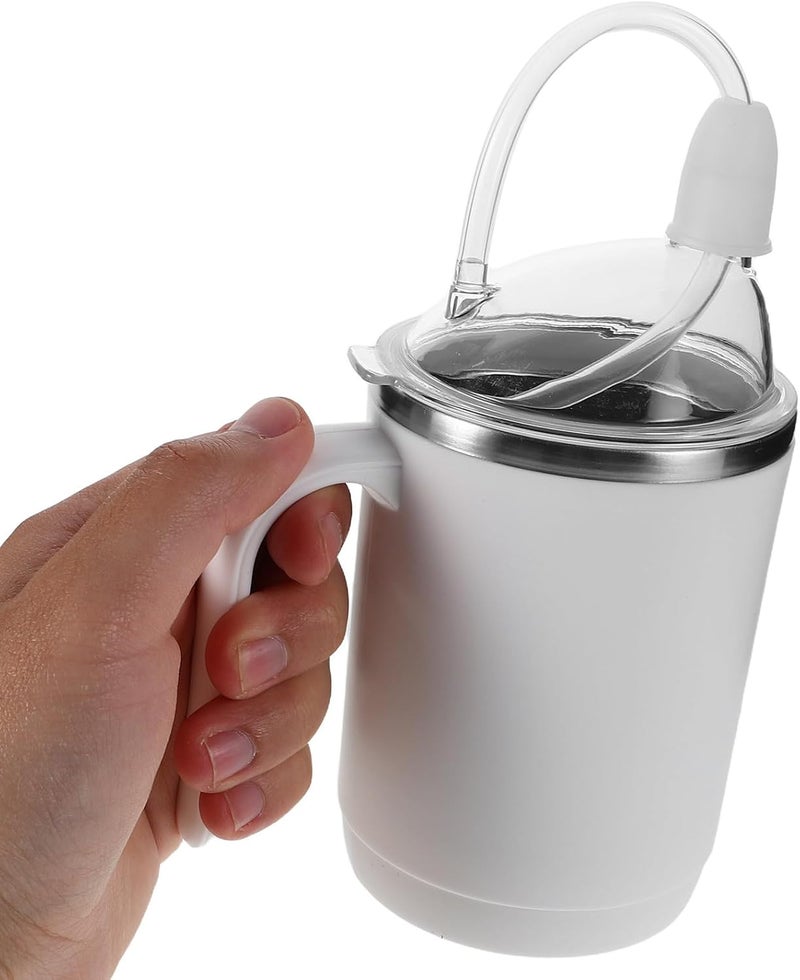 Adaptive Adult Drinking Cup for Elderly 450ml Spill-proof Feeding Cup with Straw and Leak-resistant Lid for Bedridden Patients and Dysphagia Care - Image 4