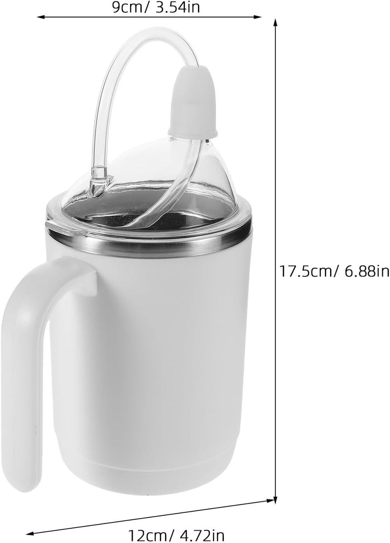 Adaptive Adult Drinking Cup for Elderly 450ml Spill-proof Feeding Cup with Straw and Leak-resistant Lid for Bedridden Patients and Dysphagia Care - Image 2