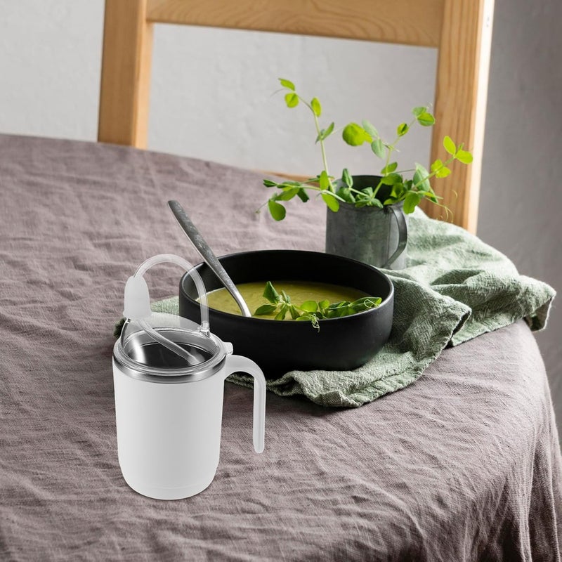 Adaptive Adult Drinking Cup for Elderly 450ml Spill-proof Feeding Cup with Straw and Leak-resistant Lid for Bedridden Patients and Dysphagia Care - Image 5