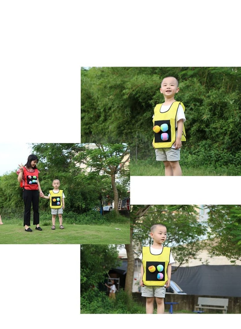 Excefore Dodgeball Game Set, 2 Sticky Target Vests with 10 Cotton Balls Throwing Parent-Child Interaction Playground Games Toy for Indoor Outdoor - Image 3
