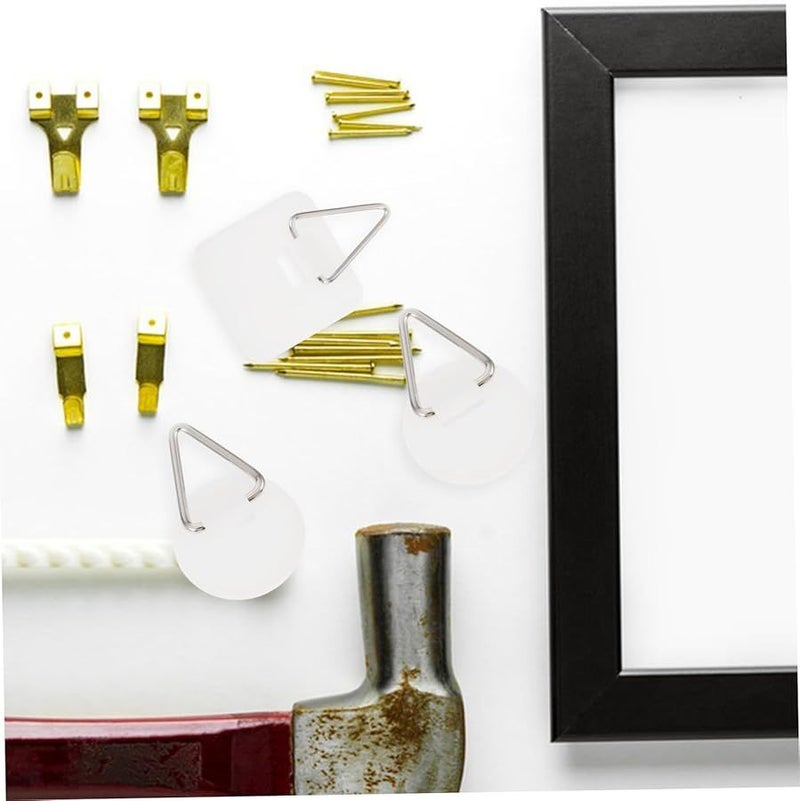 White Adhesive Wall Hooks No Damage Drill Picture Hooks for Hanging Art Frames Towels Bathroom Kitchen Doors - Image 3