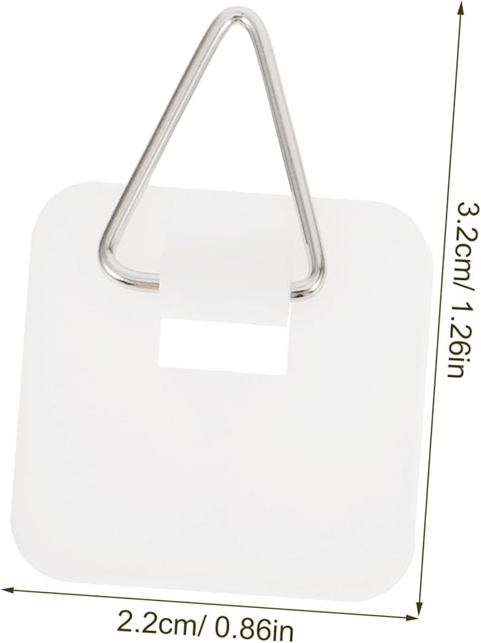White Adhesive Wall Hooks No Damage Drill Picture Hooks for Hanging Art Frames Towels Bathroom Kitchen Doors - Image 2