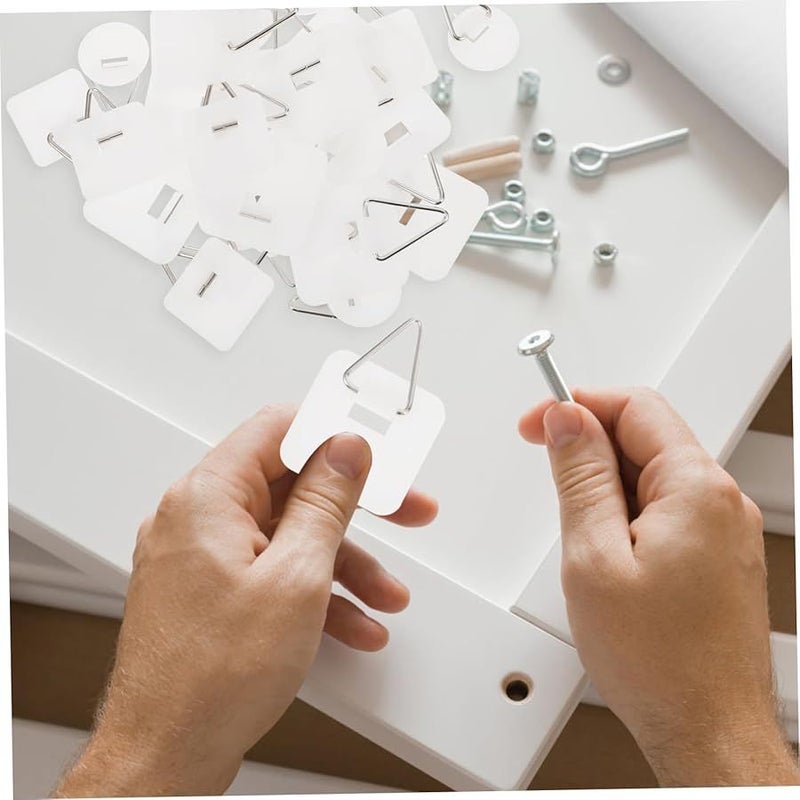White Adhesive Wall Hooks No Damage Drill Picture Hooks for Hanging Art Frames Towels Bathroom Kitchen Doors - Image 5
