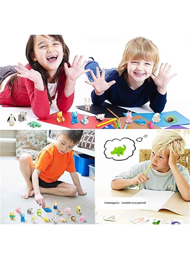 Generic 35Pcs Animal Erasers Desk Pets for Kids Animal Pencil Erasers Bulk Puzzle Erasers Toys Gifts for Classroom Prizes,Game Reward,Treasure Box, Egg Fillers,Goodie Bag Stuffers,Party Favors  - Image 3