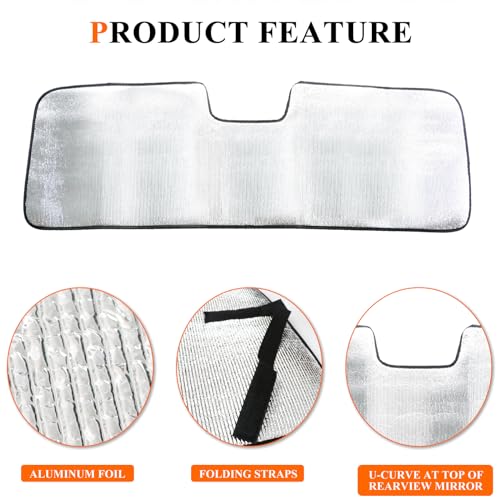 BESTAOO Windshield Sun Shade for Jeep Wrangler JL 2/4 Door, Front Window Sun Sunshade Windshield for 2024 2025 Jeep Wrangler 4XE, Front Window Sun Visor Blocks for UV and Heat, Silver, 1pc - Image 4