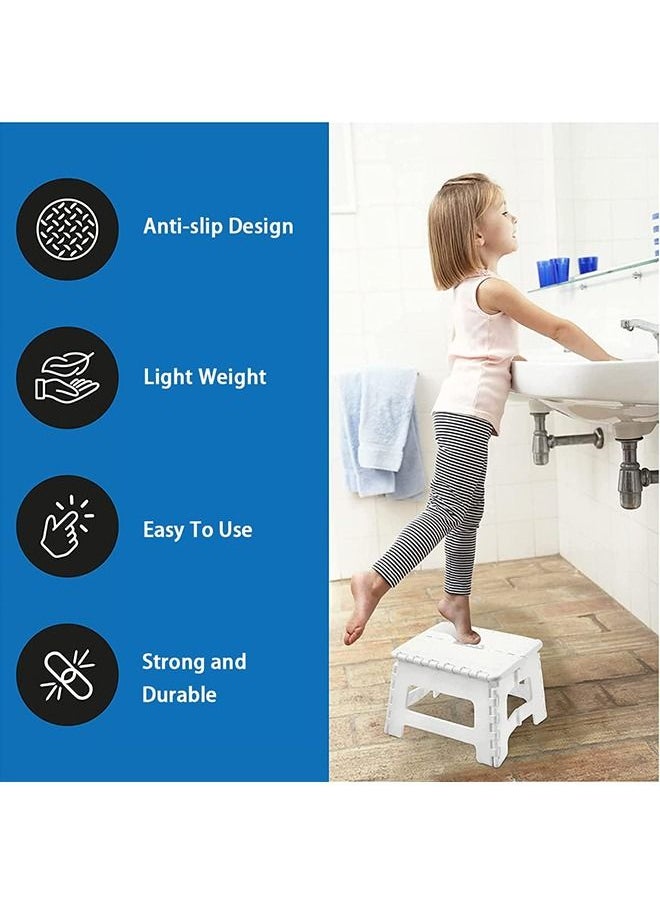 Arabest - Folding Step Stool - The Lightweight Step Stool is Sturdy Enough to Support Adults and Safe Enough for Kids Great for Kitchen, Bathroom, Bedroom, Kids or Adults (White) - Image 1