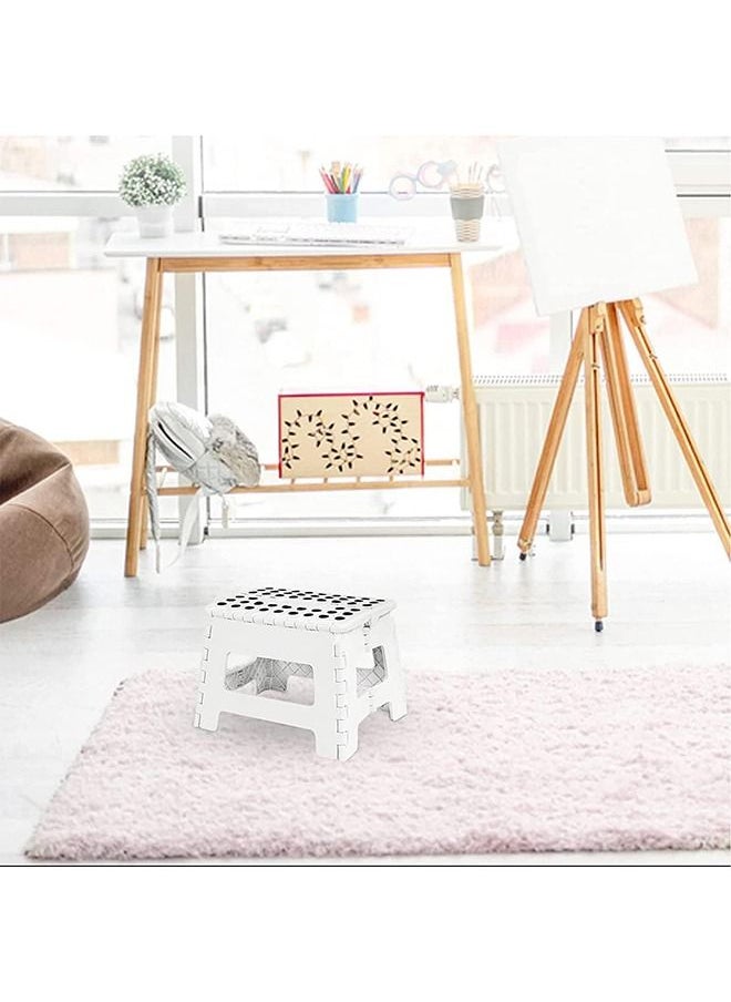 Arabest - Folding Step Stool - The Lightweight Step Stool is Sturdy Enough to Support Adults and Safe Enough for Kids Great for Kitchen, Bathroom, Bedroom, Kids or Adults (White) - Image 1
