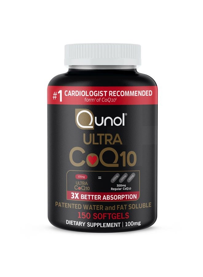 Qunol Ultra CoQ10 100mg Softgels- 3X Better Absorption Coenzyme Q10 Supplements - Antioxidant Supplement for Vascular and Heart Health & Energy Production - 5 Month Supply - 150 Count - Image 1