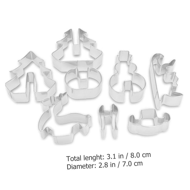 8Pcs Stainless Steel Christmas Cookie Cutter Set Reusable Holiday Baking Biscuit Molds - Image 3