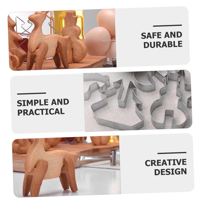 8Pcs Stainless Steel Christmas Cookie Cutter Set Reusable Holiday Baking Biscuit Molds - Image 4