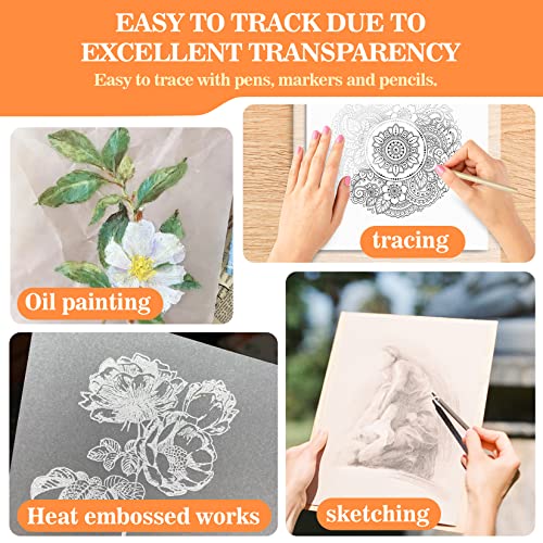 psler Vellum Paper 8.27 x 11.8 Translucent-Printable - Translucent Vellum Paper Tracing for Crafts Tracing,Drawing,Card Overlays,Invitation Envelope 30 Sheets - Image 3