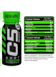 C5 Energy C5 Energy Pre-Workout Shot 80 Ml Green Apple Flavor Pack of 12  - Image 2