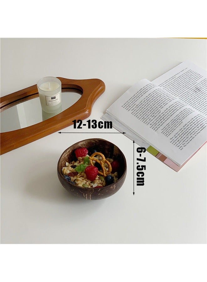 وعاء طبيعي بجوز الهند يدوي الصنع، وعاء طبيعي بقشرة جوز الهند، وعاء زبادي على طريقة المزارع، وعاء سلطة، وعاء آيس كريم، وعاء خشبي - Image 3