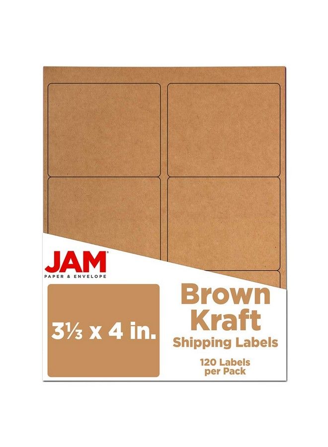 JAM Paper Shipping Address Labels Large 3 1 3 X 4 Brown Kraft 120 Pack - Image 2