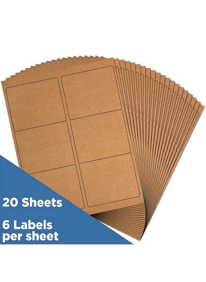 JAM Paper Shipping Address Labels Large 3 1 3 X 4 Brown Kraft 120 Pack - Image 3