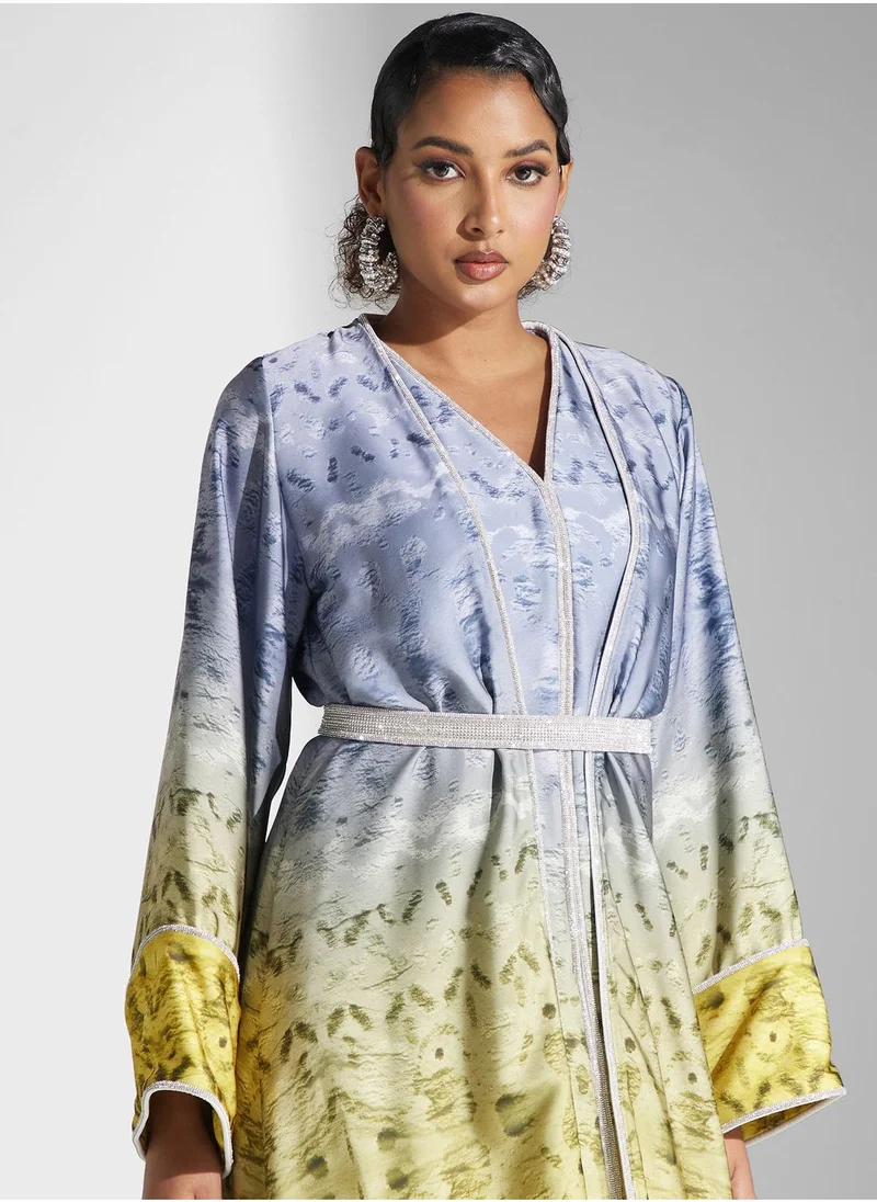 Yaser albik Ombre Jacquard Dress