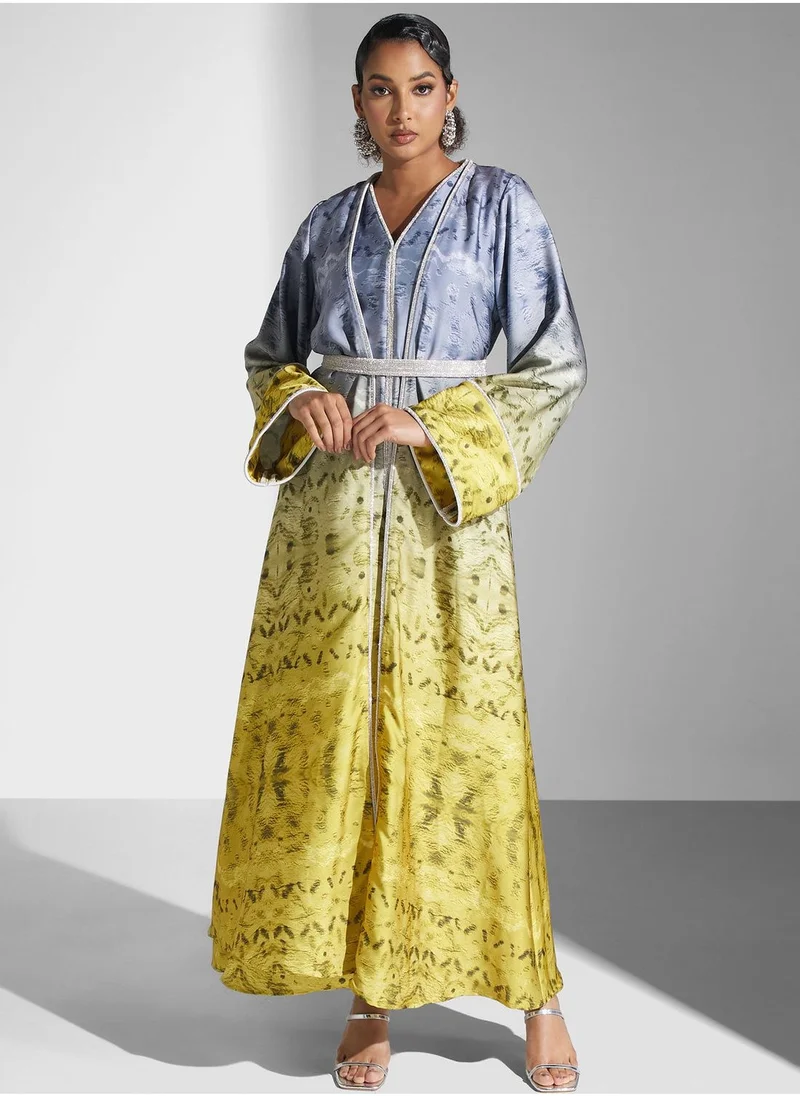 Yaser albik Ombre Jacquard Dress