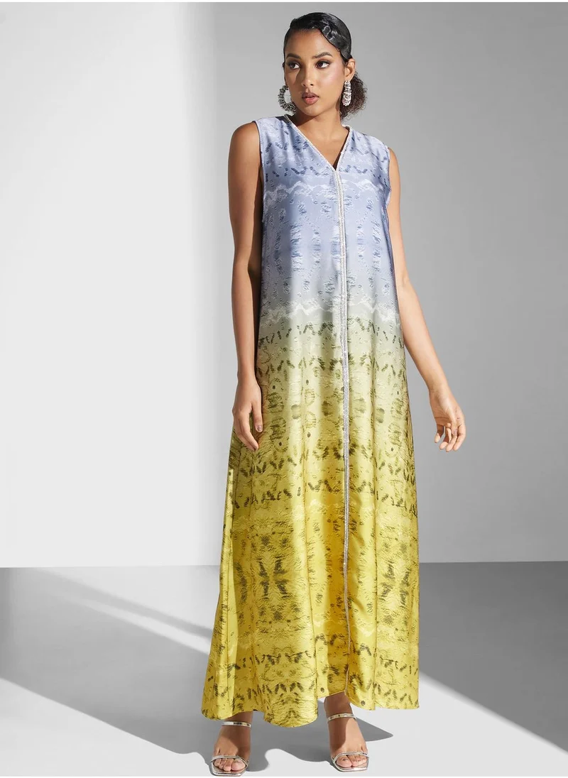 Yaser albik Ombre Jacquard Dress