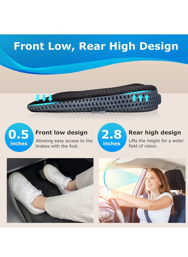 MIXDE Seat Cushion for Car Seat Driver,Memory Foam Office Chair Cushions with Larger Size to Add More Comfort - Wedge Driver Seat Cushion Improve Driving View - Image 3