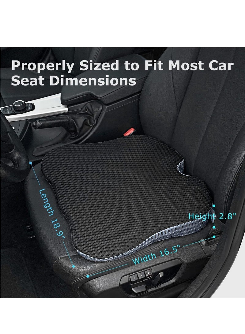 MIXDE Seat Cushion for Car Seat Driver,Memory Foam Office Chair Cushions with Larger Size to Add More Comfort - Wedge Driver Seat Cushion Improve Driving View - Image 4