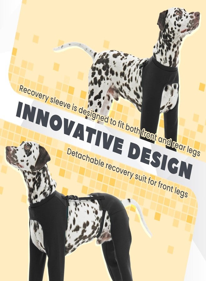 ROZKITCH Dog Sleeves to Prevent Licking for Four Legs, Dog Recovery Suit Provides Elbow Protections, Prevents Pet Leg Wounds from Licking and Biting, Dog Cone Collars Alternative Black 3XL - Image 4