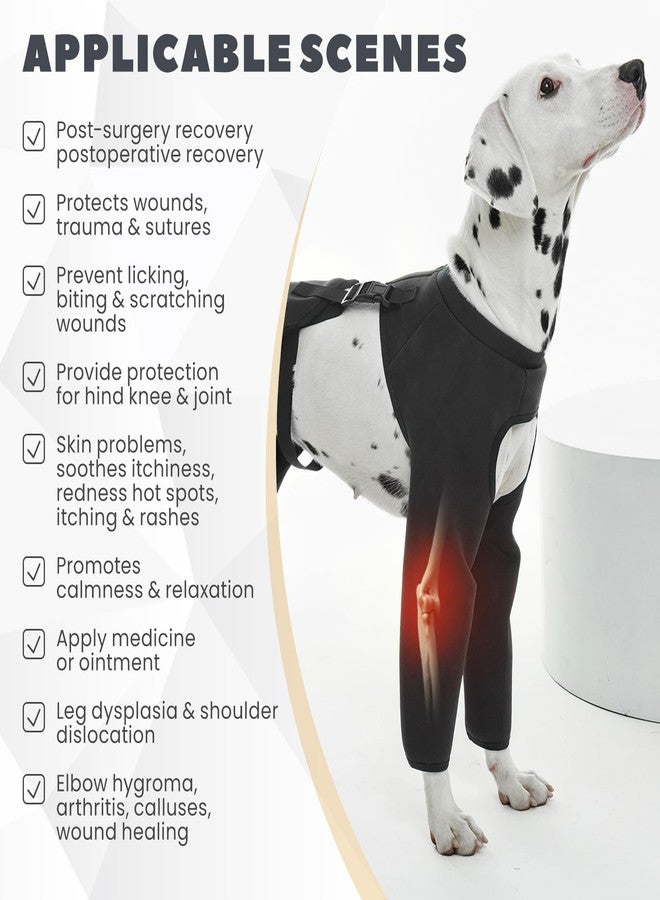 ROZKITCH Dog Sleeves to Prevent Licking for Four Legs, Dog Recovery Suit Provides Elbow Protections, Prevents Pet Leg Wounds from Licking and Biting, Dog Cone Collars Alternative Black 3XL - Image 3