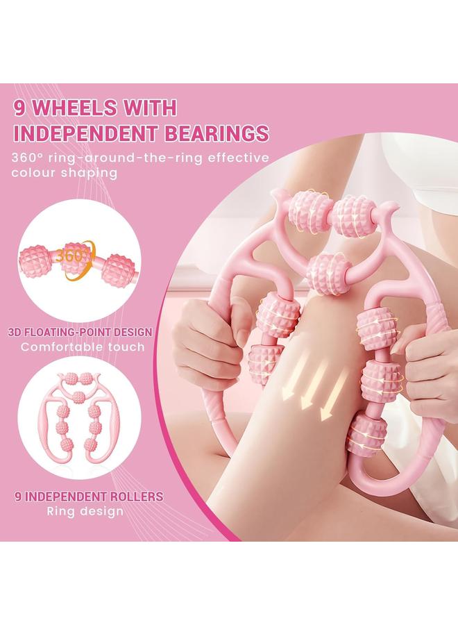 مدلك تدليك، مدلك الساقين، مدلك السيلوليت للربلة والساقين والفخذين والرقبة والظهر، أداة مدلك العضلات والفاشيا القابلة للفصل (وردي) - Image 3