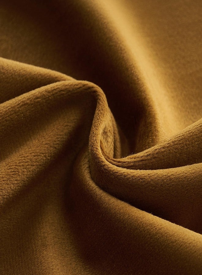 Topfinel Velvet Blackout Curtains Gold Brown Room Darkening Soundproof Insulated Curtains 84 Inch Long,Mordern Luxury Drapes for Living Room,Thick Grommet Drapes 2 Panels Christmas Winter Decor - Image 3