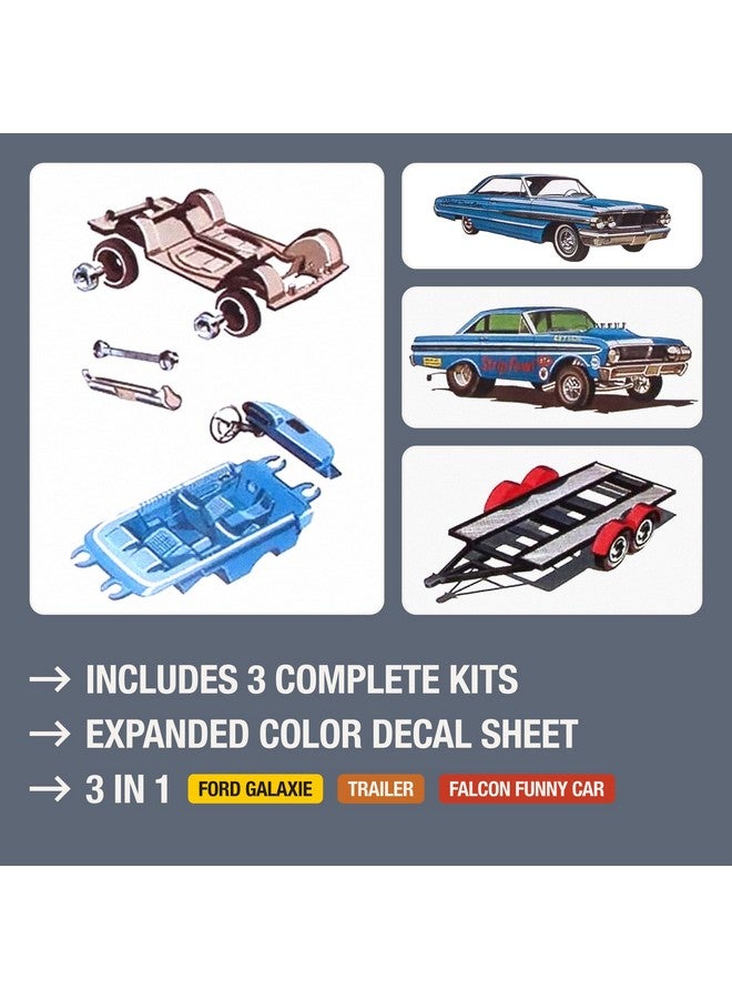 AMT Cal Drag Combo 1964 Galaxie, AWB Falcon & Trailer 1:25 Scale Model Kit - Image 3