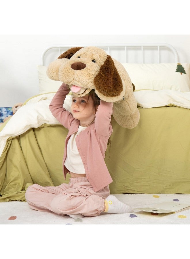 ماوجولان كلب عملاق قطيفة، حجم الحياة 31 بوصة كلب حيوان محشو كبير، جرو محشو رقيق ومحبوب لعبة وسادة رمي الحيوانات المحشوة لعيد الميلاد للفتيات والأطفال - Image 2