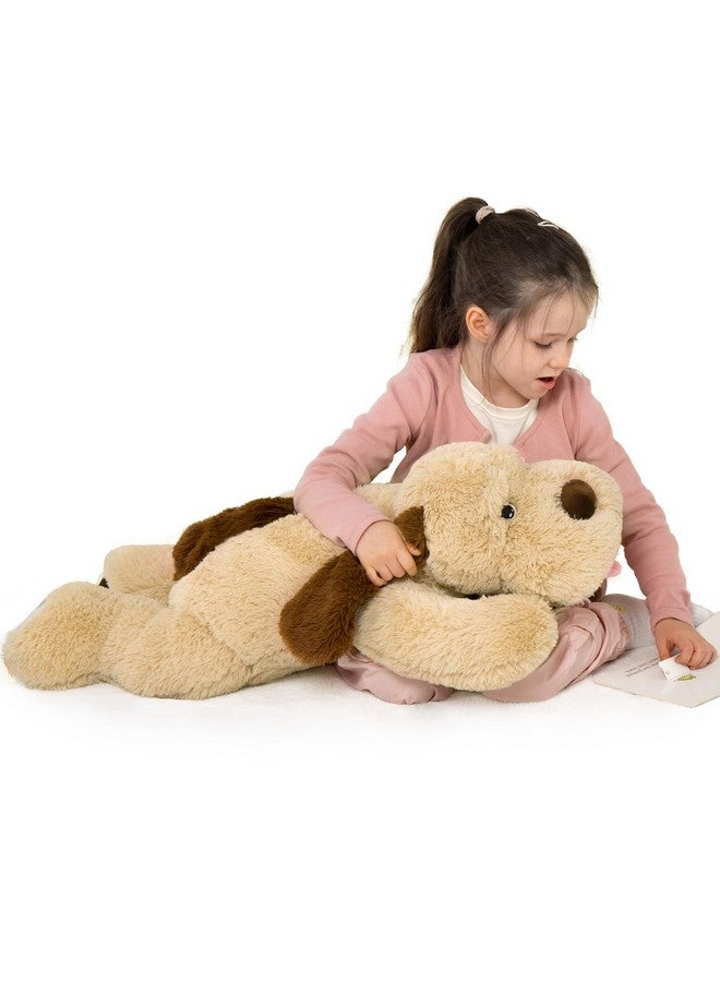 ماوجولان كلب عملاق قطيفة، حجم الحياة 31 بوصة كلب حيوان محشو كبير، جرو محشو رقيق ومحبوب لعبة وسادة رمي الحيوانات المحشوة لعيد الميلاد للفتيات والأطفال - Image 1