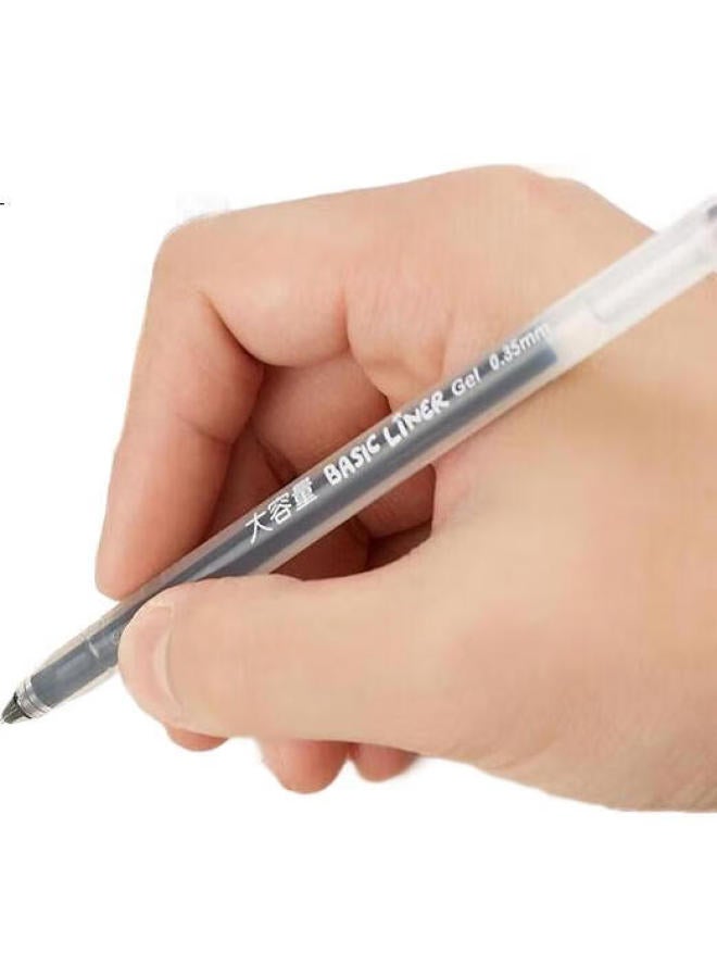 Aihao Signature Pen, Large Capacity Gel Pen, 0.5Mm Full Needle Tube, Black Gel Pen, Office Supplies, High Aesthetic Value, Integrated Black Pen, 12 Pens/Box, 8761 - Image 2