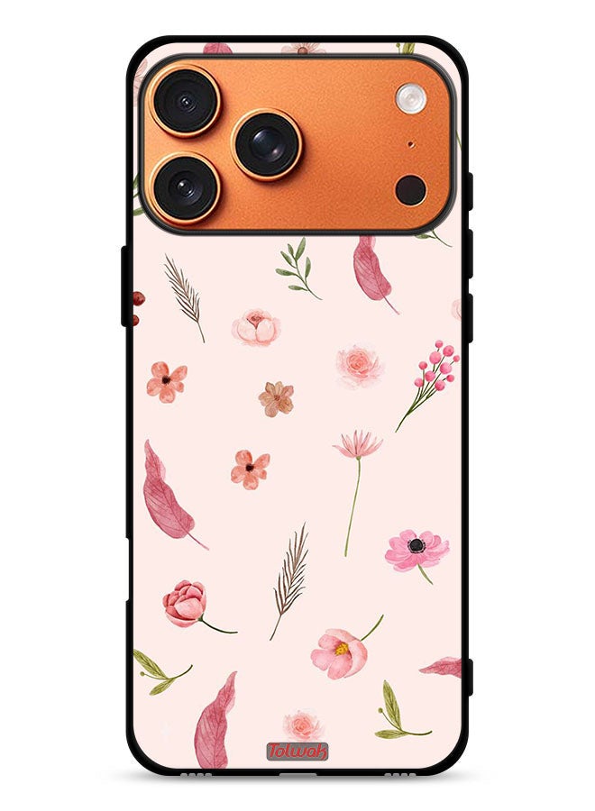 Tolwak Apple iPhone 17 Pro Max Protective Case Cover Leaves And Roses Pattern - Image 1