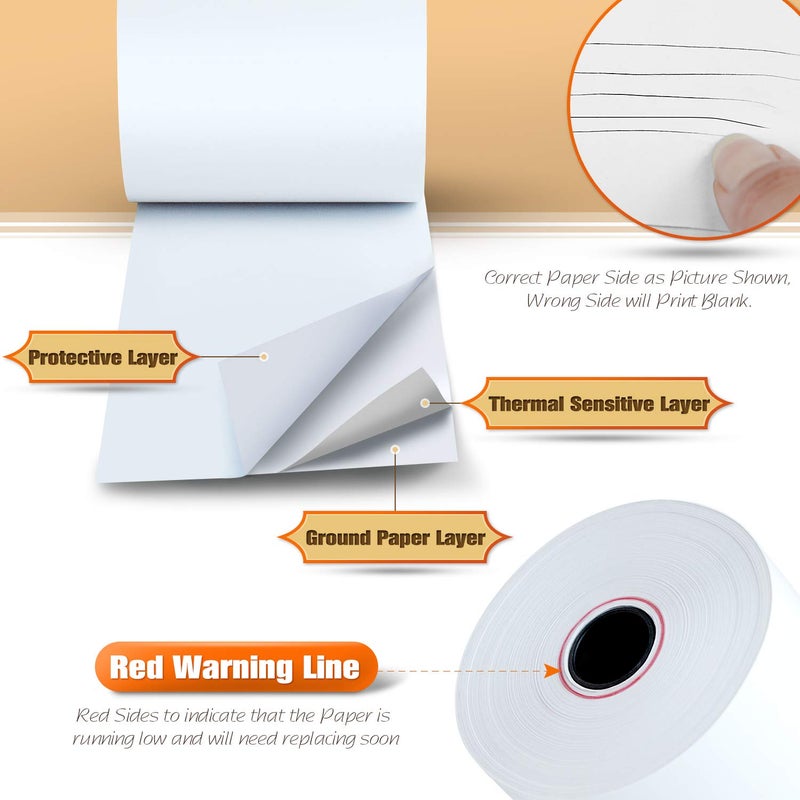 Tk Thermal King (48 Rolls) 2 1/4"" X 150' Feet White Thermal Paper Adding Machine/Calculator Cash Register Pos Receipt  Fits All Credit Card Terminal Great For Receipt Rolls - Image 3