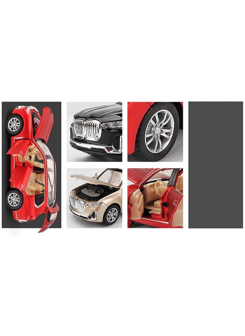 CHE ZHI - Diecast Car 1:32 For BMW X7 Alloy Cars Model Simulation Die-Casting Sound And Light Pull Back Model Kid's Toy Gifts (Color : Red) - Image 1